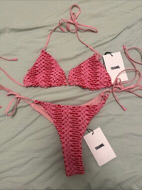 Triangl Swimwear VINCA ALINA Pink Crochet String Bikini Top and Bottom